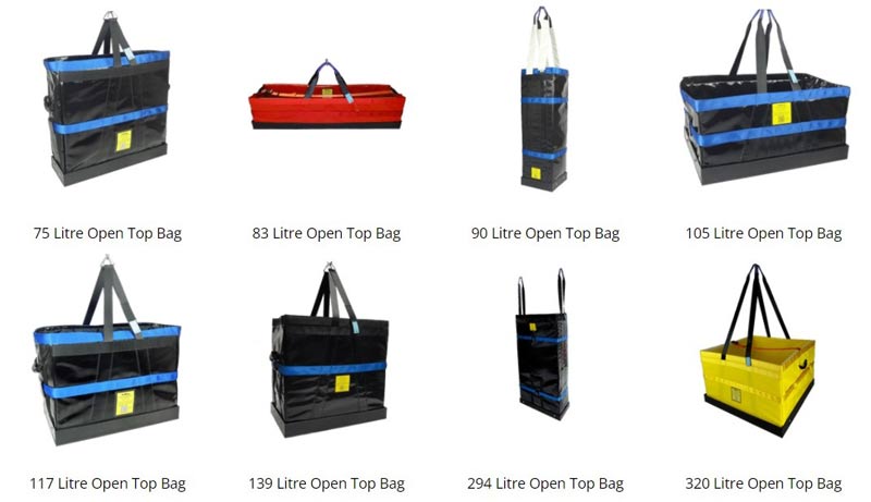 square open top lifting bags